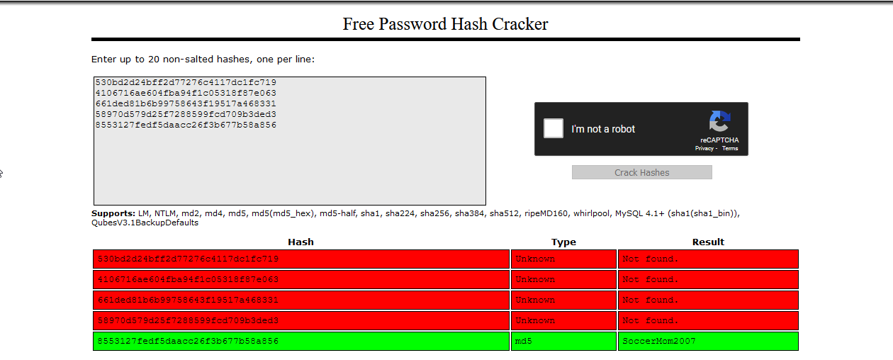 Screenshot of crackstation.net displaying that it cracked noob's password successfully